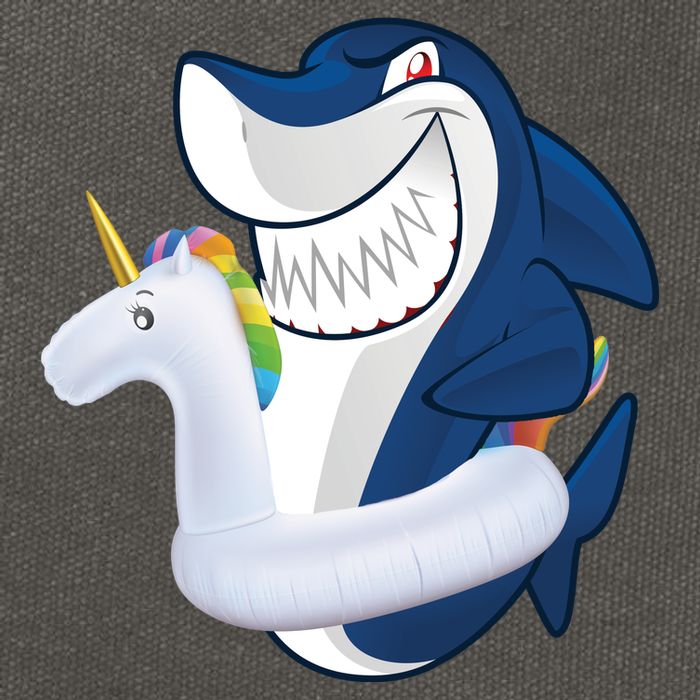 Shark Unicorn Float Pool Party Cotton Canvas Backpack