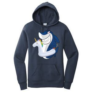 Shark Unicorn Float Pool Party Women's Pullover Hoodie