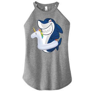 Shark Unicorn Float Pool Party Women's Perfect Tri Rocker Tank