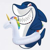 Shark Unicorn Float Pool Party Garment-Dyed Sweatshirt