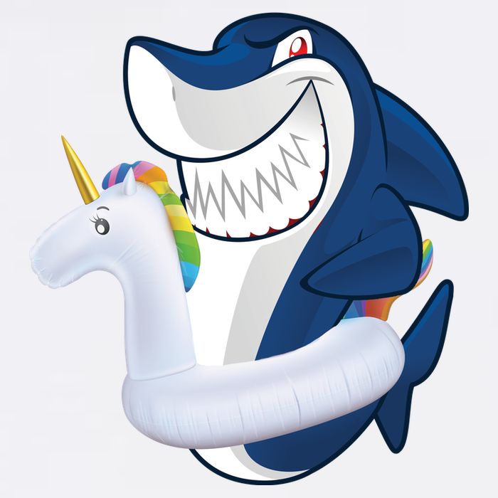 Shark Unicorn Float Pool Party Garment-Dyed Sweatshirt