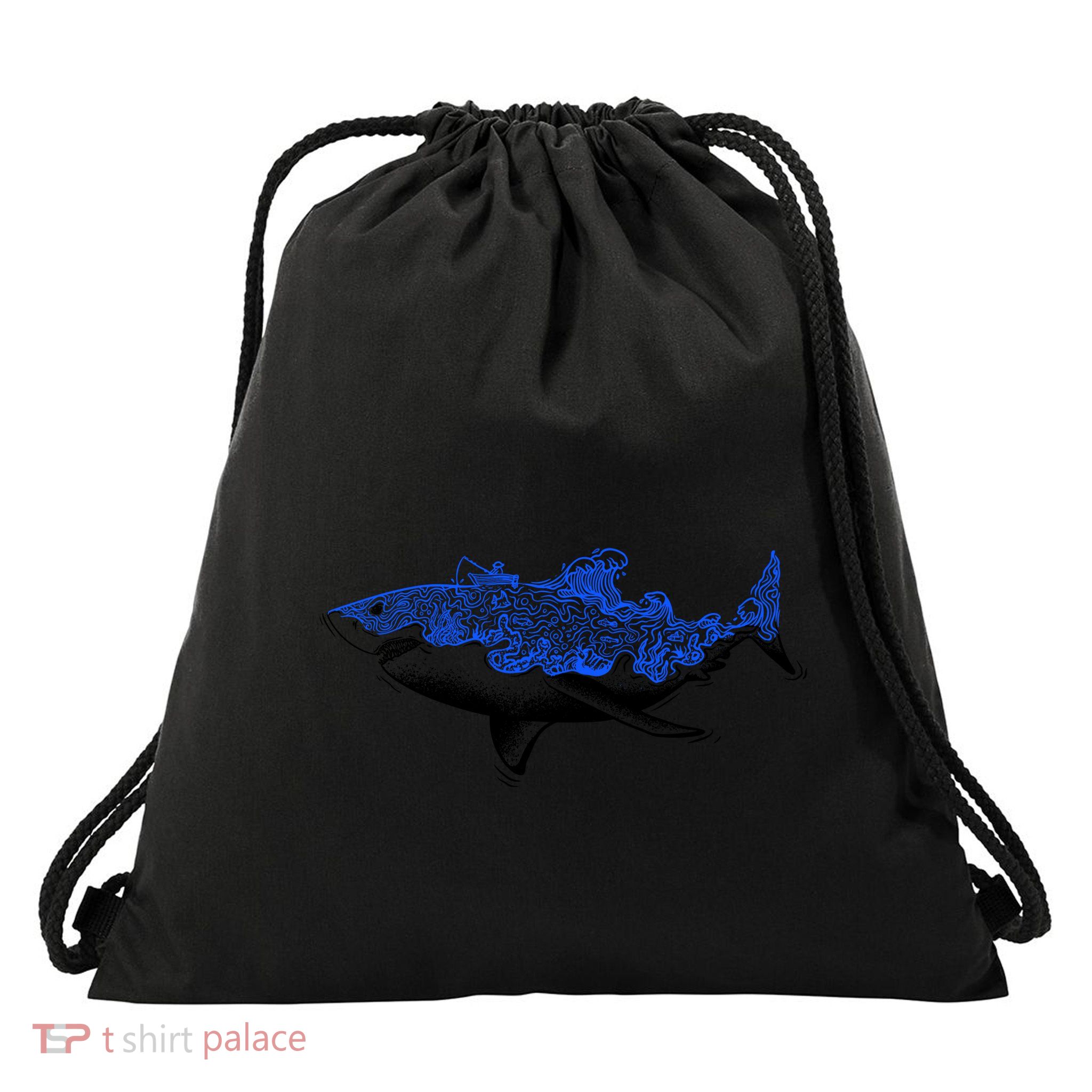 Shark Wave Drawstring Bag