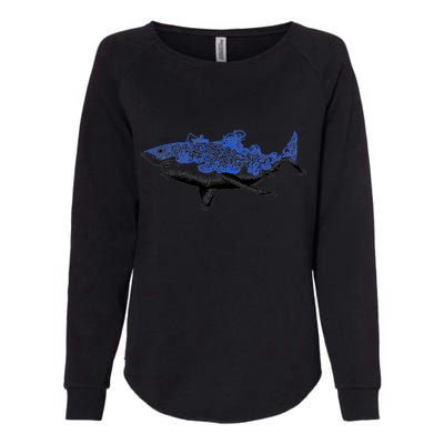 Shark Wave Womens California Wash Sweatshirt