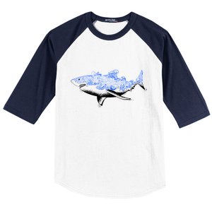 Shark Wave Baseball Sleeve Shirt