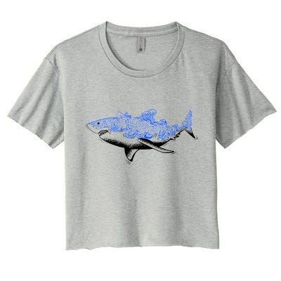 Shark Wave Women's Crop Top Tee