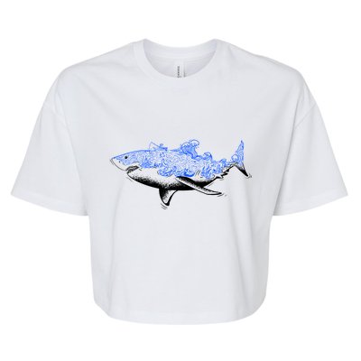 Shark Wave Bella+Canvas Jersey Crop Tee