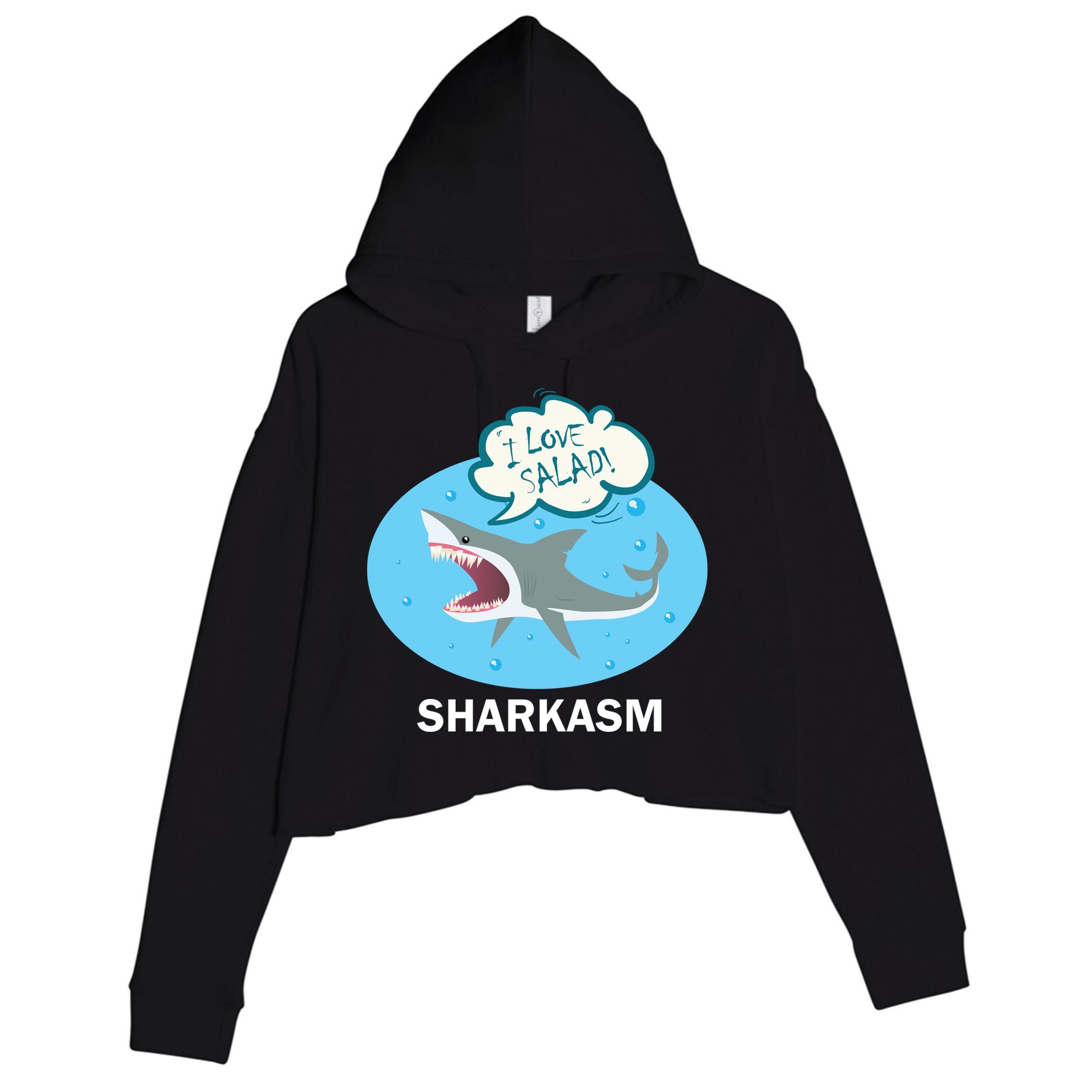 Sharkasm Crop Fleece Hoodie