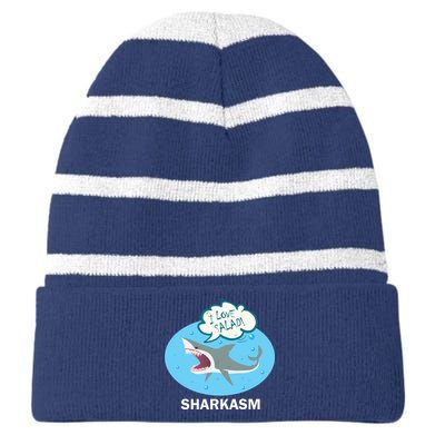 Sharkasm Striped Beanie with Solid Band