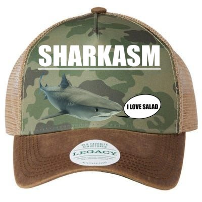 Sharkasm Funny Shark I Love Salad Legacy Tie Dye Trucker Hat
