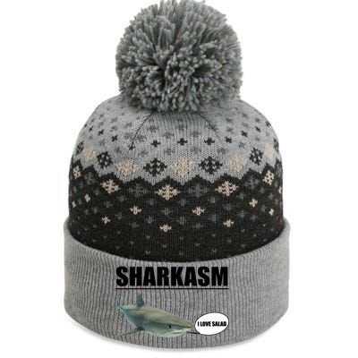 Sharkasm Funny Shark I Love Salad The Baniff Cuffed Pom Beanie