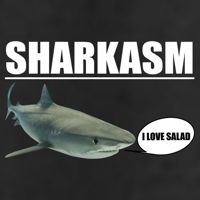 Sharkasm Funny Shark I Love Salad 7 Panel Mesh Trucker Snapback Hat