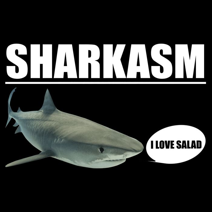 Sharkasm Funny Shark I Love Salad Flexfit Unipanel Trucker Cap