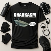 Sharkasm Funny Shark I Love Salad Cooling Performance Crew T-Shirt