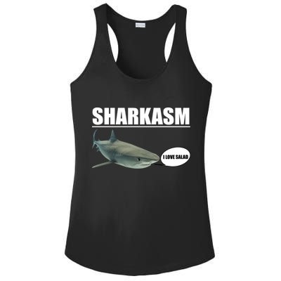 Sharkasm Funny Shark I Love Salad Ladies PosiCharge Competitor Racerback Tank