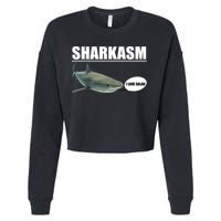 Sharkasm Funny Shark I Love Salad Cropped Pullover Crew