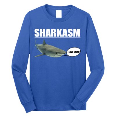 Sharkasm Funny Shark I Love Salad Long Sleeve Shirt