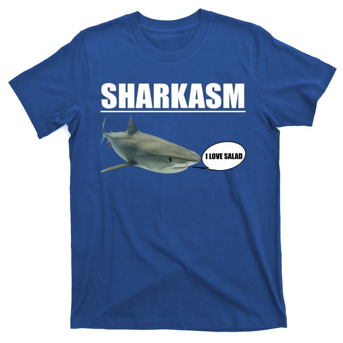 Sharkasm Funny Shark I Love Salad T-Shirt