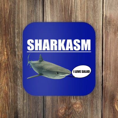 Sharkasm Funny Shark I Love Salad Coaster