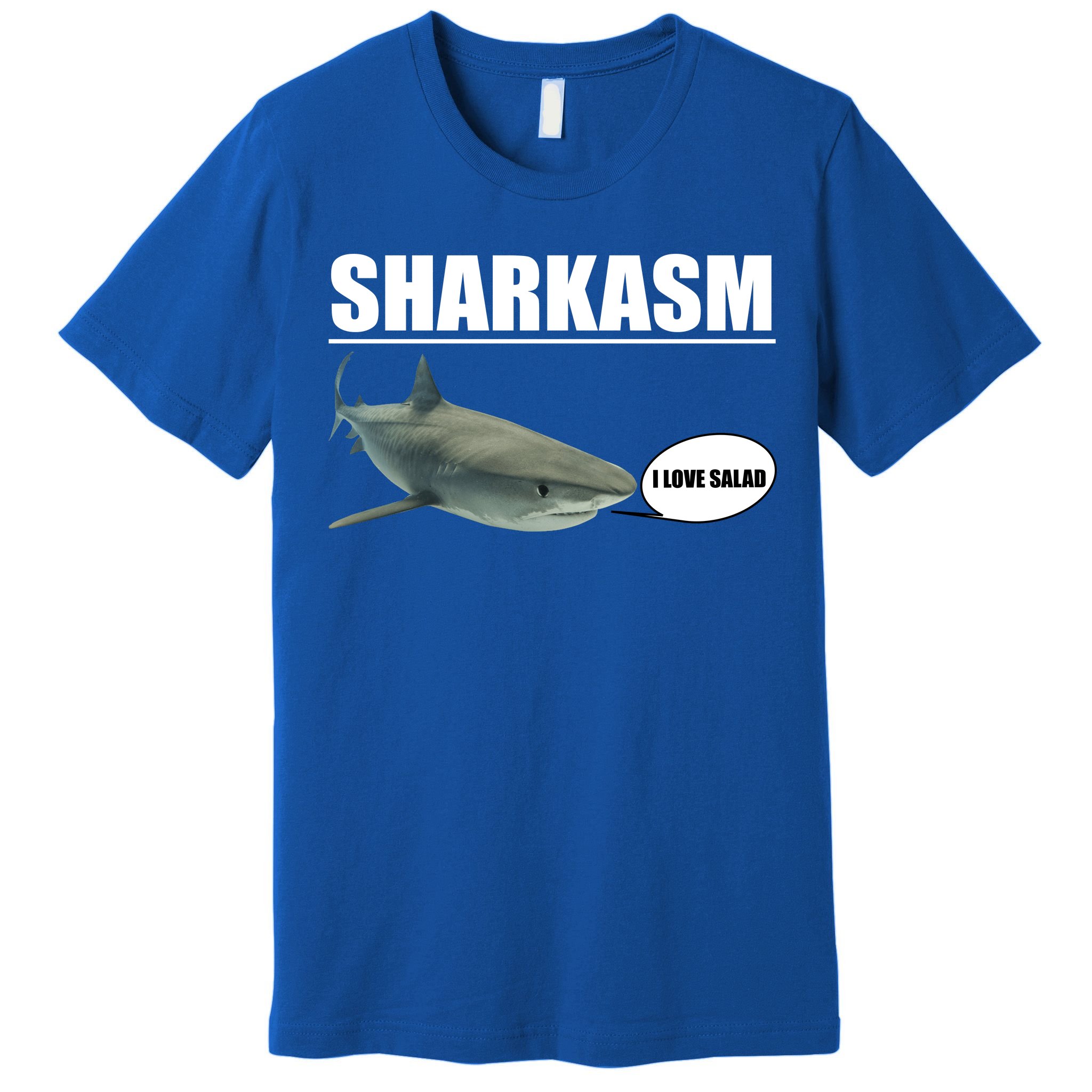 Sharkasm Funny Shark I Love Salad Premium T Shirt