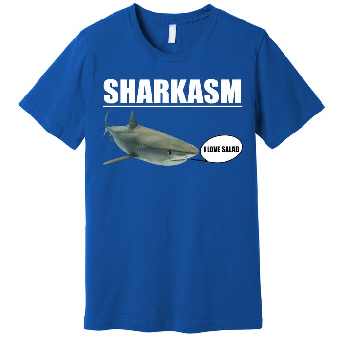 Sharkasm Funny Shark I Love Salad Premium T-Shirt