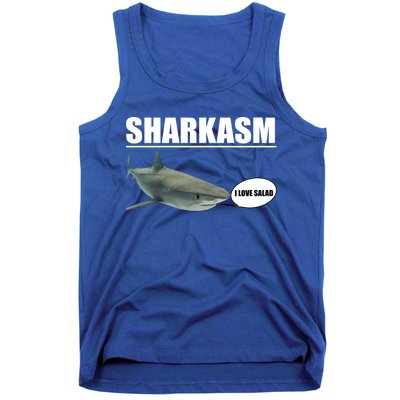 Sharkasm Funny Shark I Love Salad Tank Top