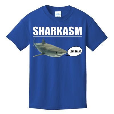 Sharkasm Funny Shark I Love Salad Kids T-Shirt