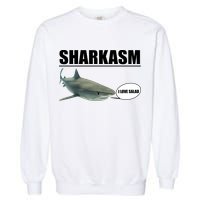 Sharkasm Funny Shark I Love Salad Garment-Dyed Sweatshirt