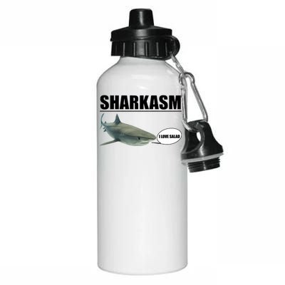 Sharkasm Funny Shark I Love Salad Aluminum Water Bottle