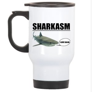 Sharkasm Funny Shark I Love Salad Stainless Steel Travel Mug