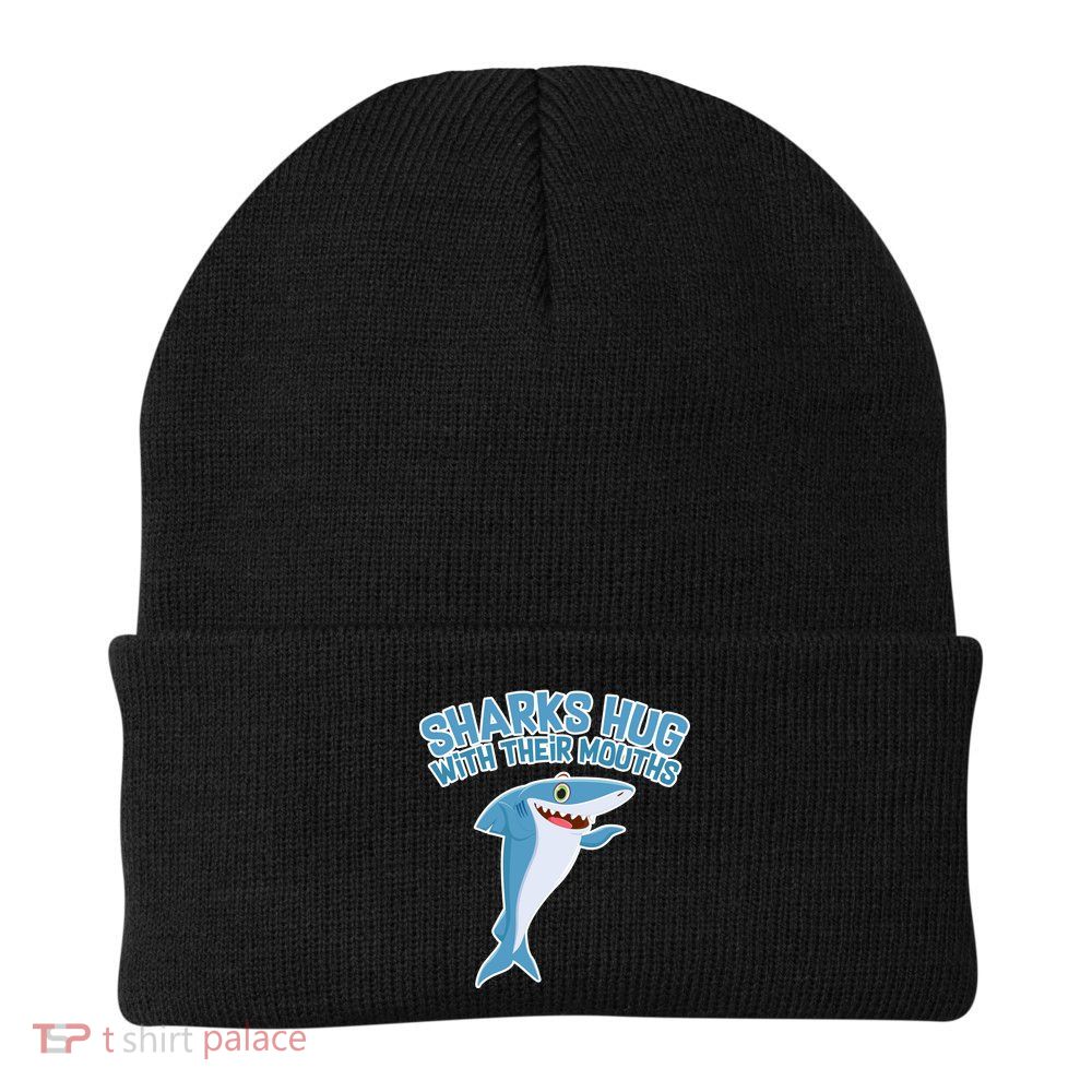 Sharks Hug With Their Mouth Knit Cap Winter Beanie