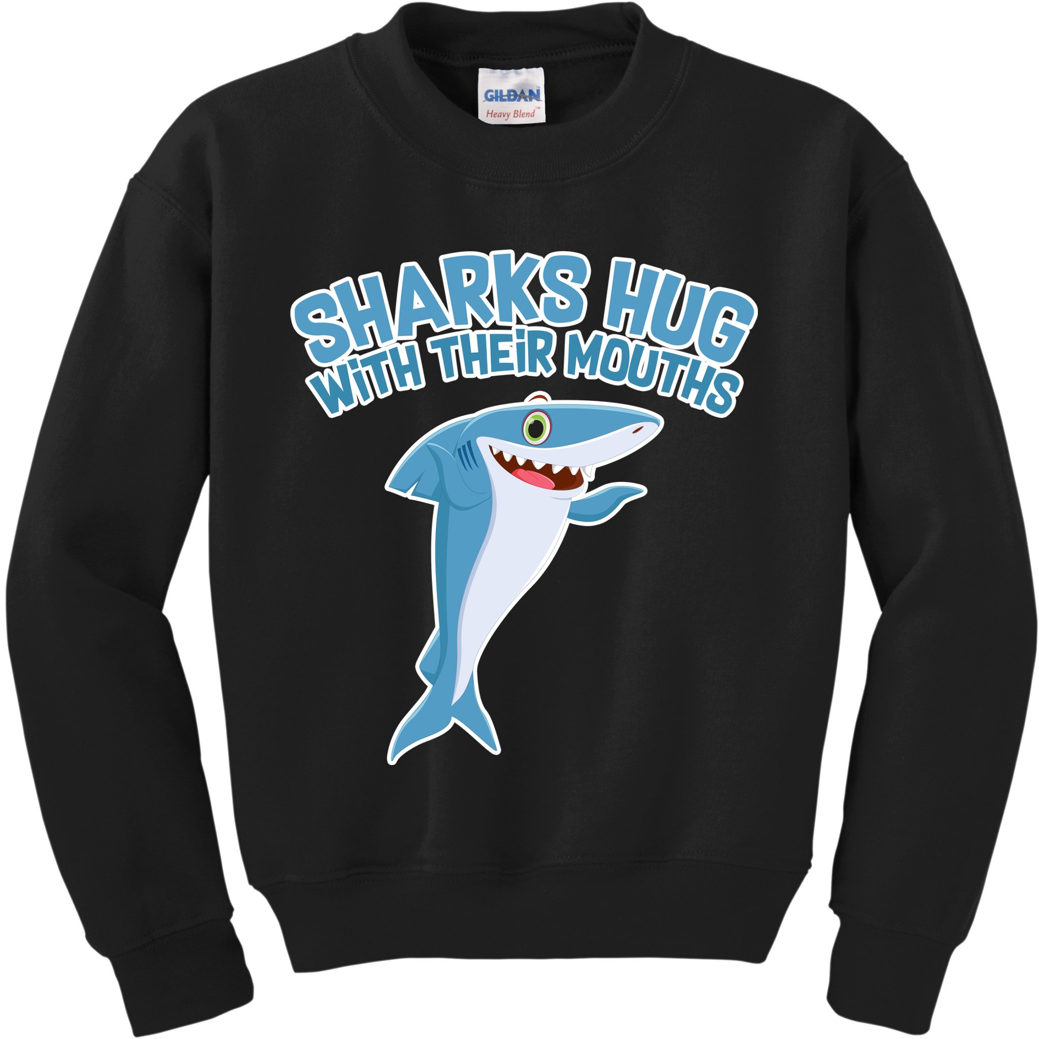 Sharks Hug With Their Mouth Kids Sweatshirt