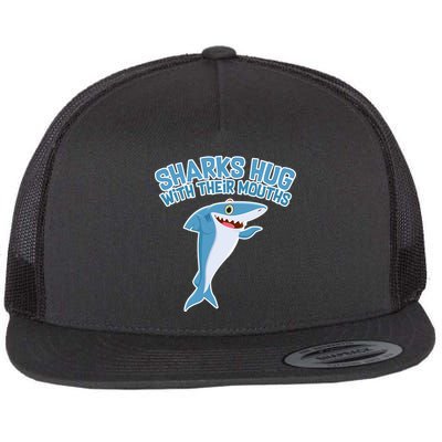 Sharks Hug With Their Mouth Flat Bill Trucker Hat