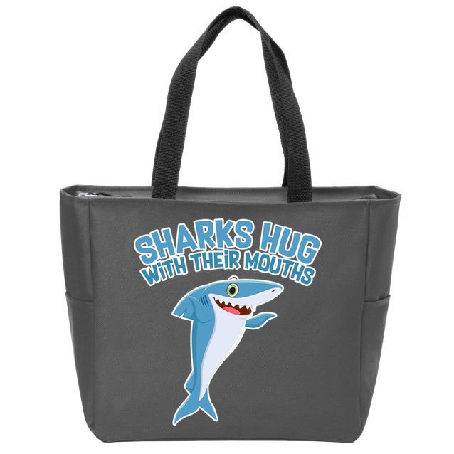 Sharks Hug With Their Mouth Zip Tote Bag