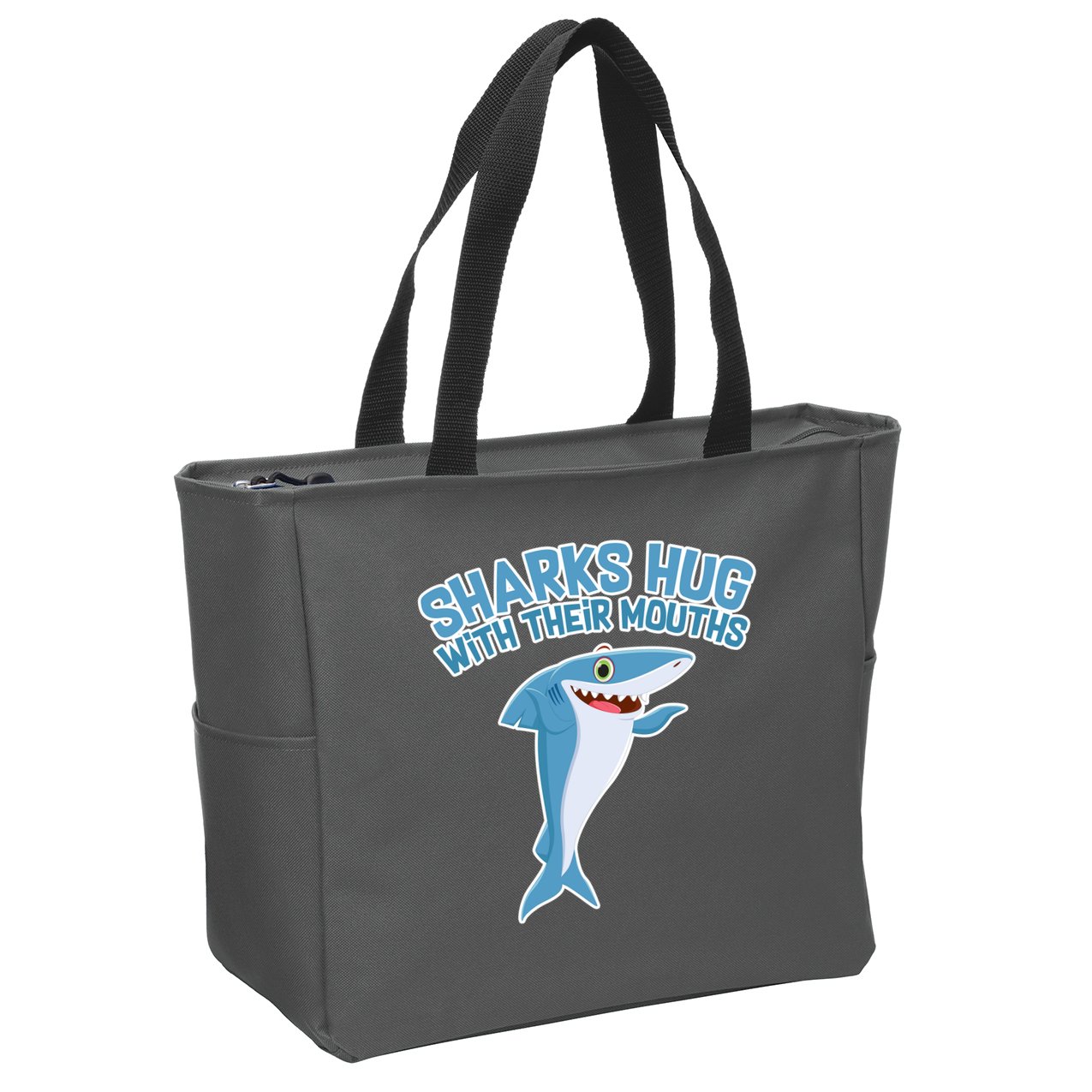 Sharks Hug With Their Mouth Zip Tote Bag