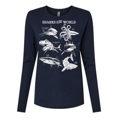 Sharks Of The World Womens Cotton Relaxed Long Sleeve T-Shirt