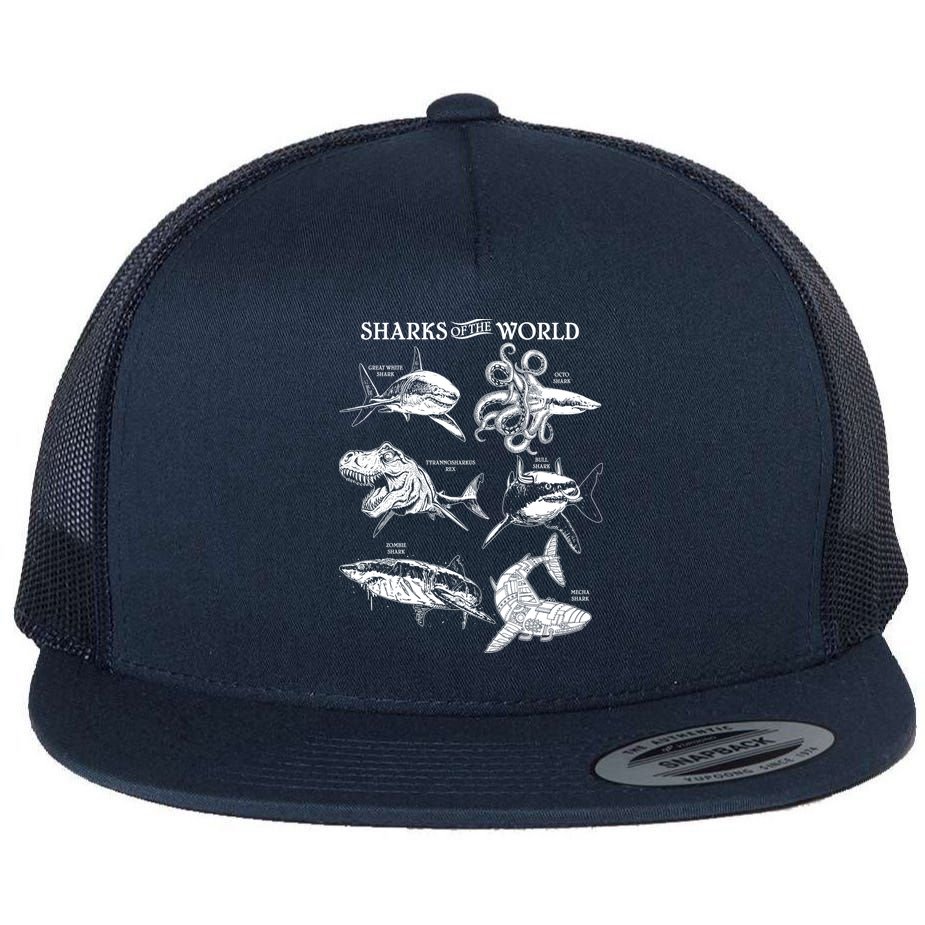 Sharks Of The World Flat Bill Trucker Hat