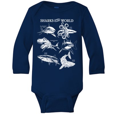 Sharks Of The World Baby Long Sleeve Bodysuit