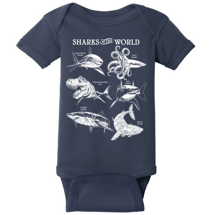 Sharks Of The World Baby Bodysuit