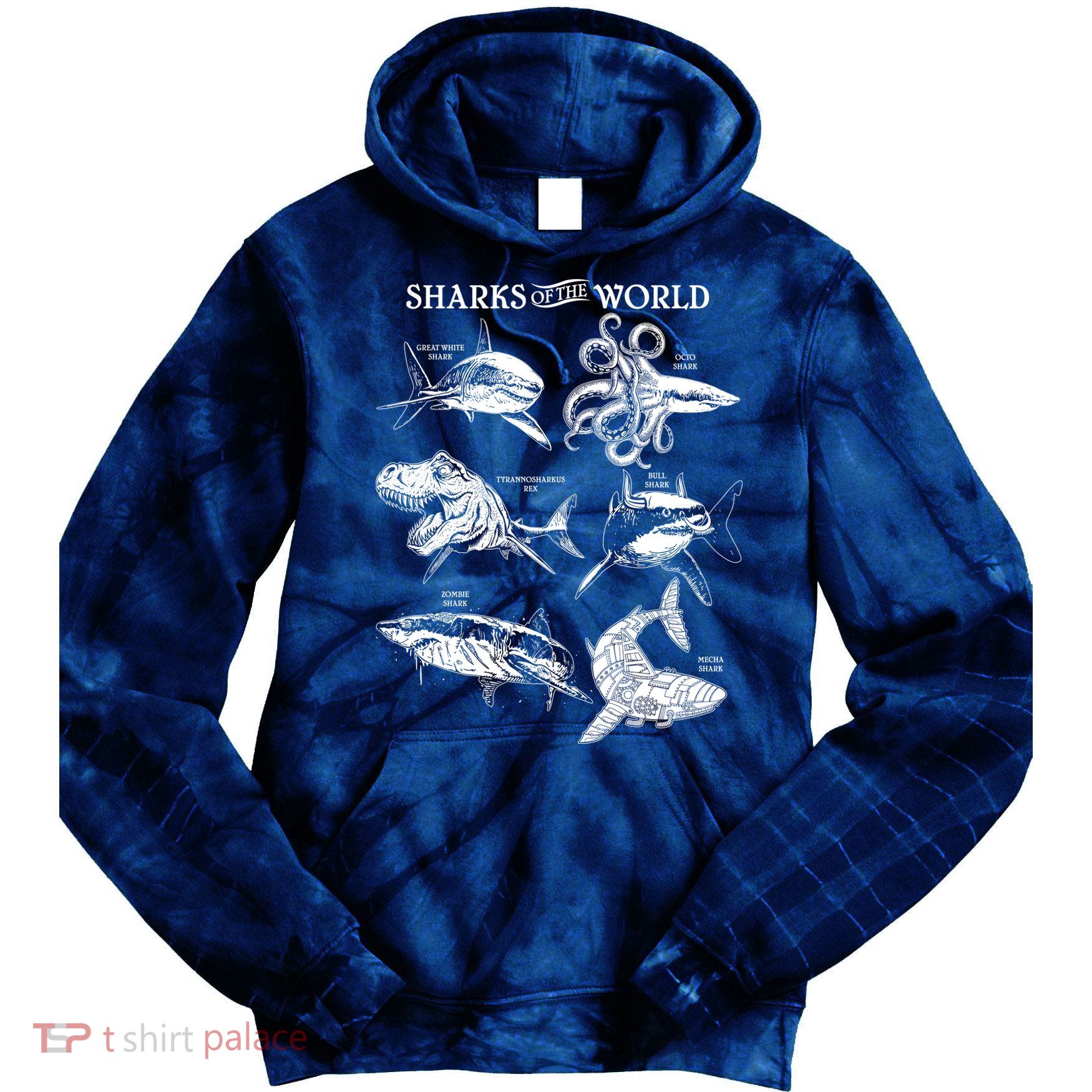Sharks Of The World Tie Dye Hoodie