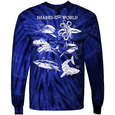 Sharks Of The World Tie-Dye Long Sleeve Shirt