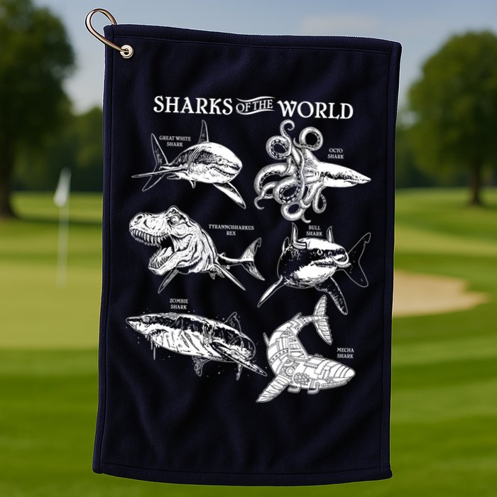 Sharks Of The World Golf Towel