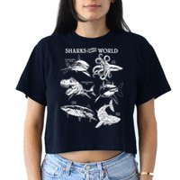 Sharks Of The World Women's Crop Top Tee