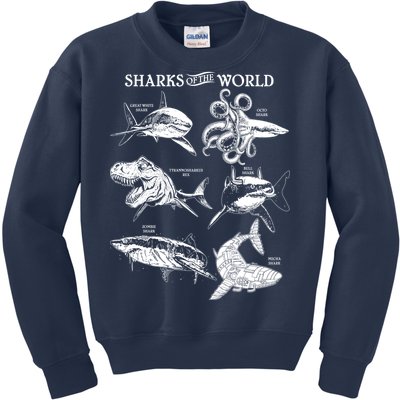 Sharks Of The World Kids Sweatshirt