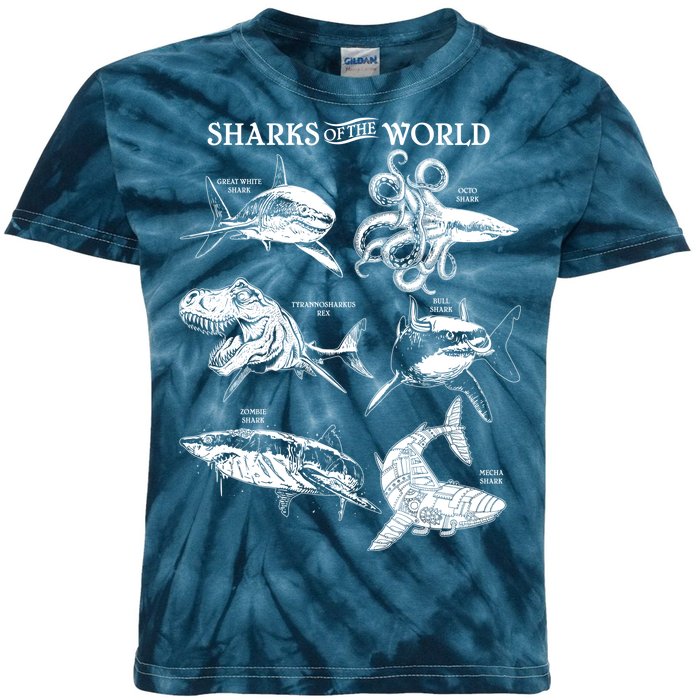 Sharks Of The World Kids Tie-Dye T-Shirt