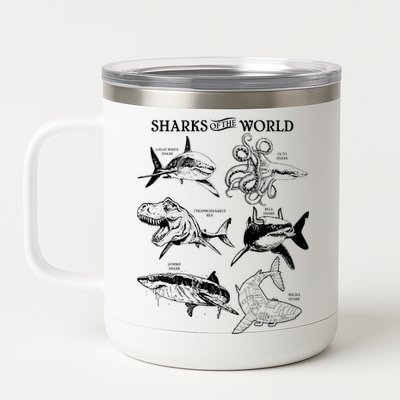 Sharks Of The World 12 oz Stainless Steel Tumbler Cup