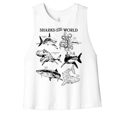 Sharks Of The World Women's Racerback Cropped Tank