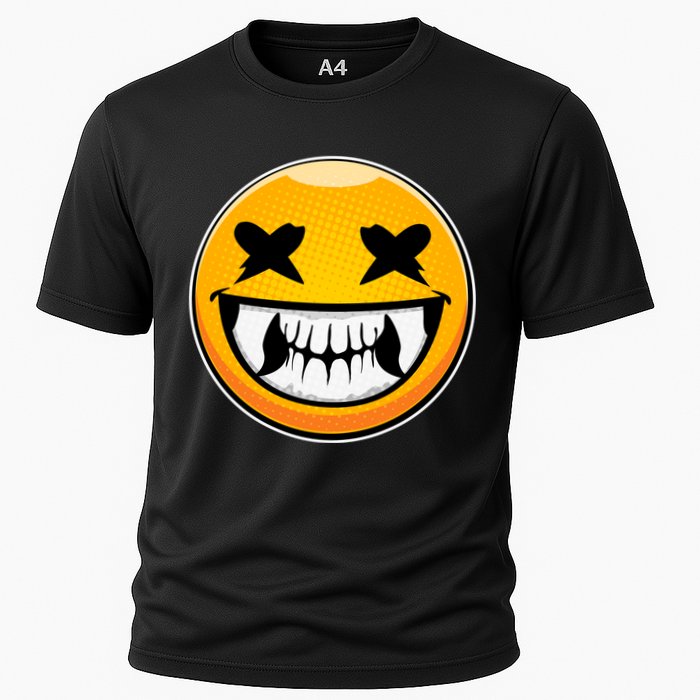 Sharp Toothed Smiley Creepy Emoji Performance Shirt