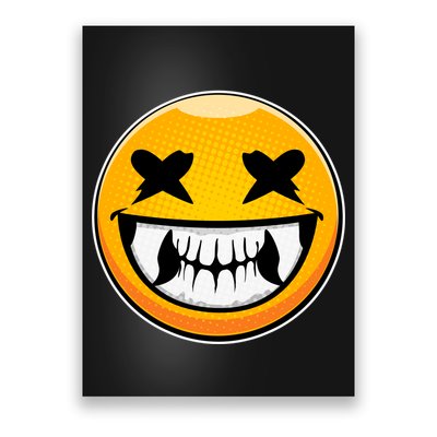 Sharp Toothed Smiley Creepy Emoji Poster