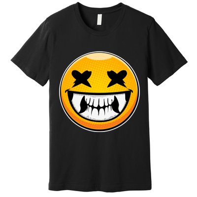 Sharp Toothed Smiley Creepy Emoji Premium T-Shirt