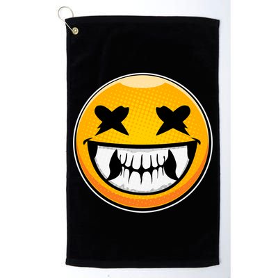 Sharp Toothed Smiley Creepy Emoji Golf Towel
